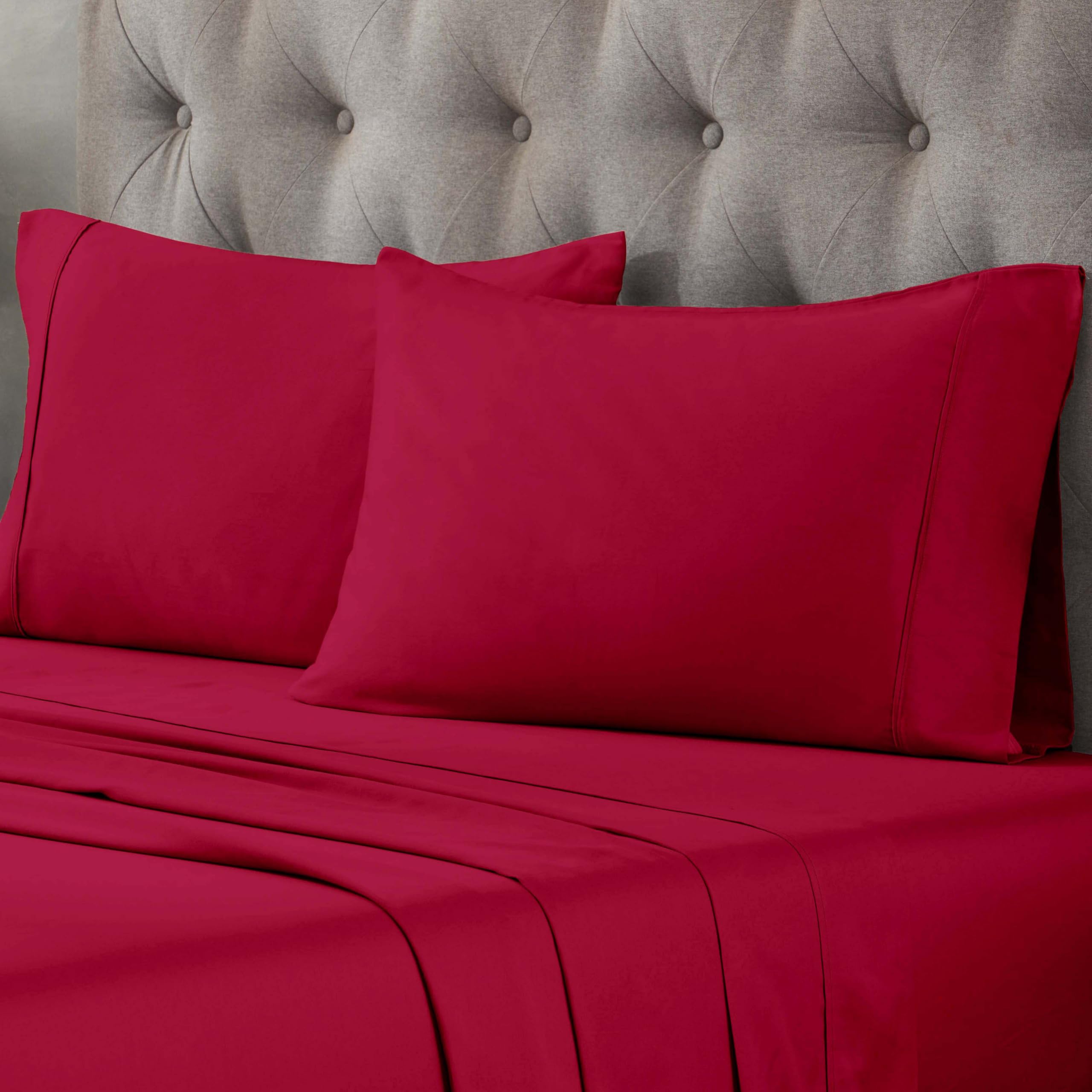 Superior Egyptian Cotton 300 Thread Count Pillowcases, Pillow Cases, Modern, Solid Classic Pillow Case Cover, Ultra-Soft Comfort Basics, Bedding Essentials, Bed Accents, Set of 2, Standard, Coral