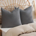 PHF 100% Cotton Waffle Weave Euro Shams 26" x 26", No Filling, 2 Pack Elegant Home Decorative Euro Throw Pillow Covers for Bed Couch Sofa, Coral