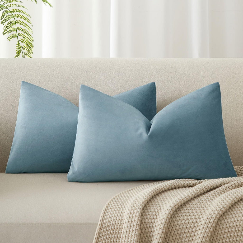 JUSPURBET Decorative Pillow Covers Set of 2 Velvet Throw Pillow Covers for Couch Sofa Bed Soft Cushion Covers Cases with Hidden Zipper for Living Room Home Decor 24x24 inch,Coral