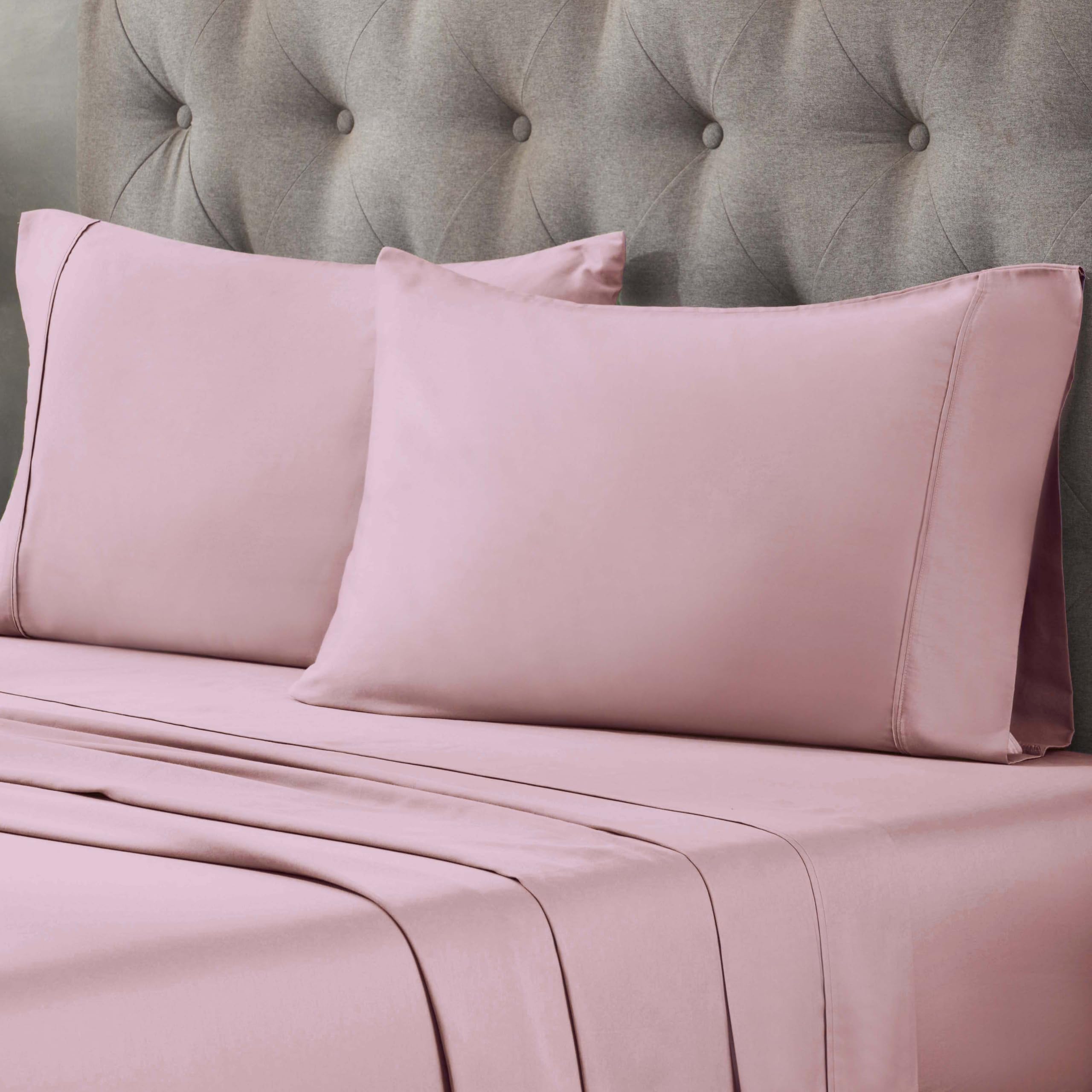 Superior Egyptian Cotton 300 Thread Count Pillowcases, Pillow Cases, Modern, Solid Classic Pillow Case Cover, Ultra-Soft Comfort Basics, Bedding Essentials, Bed Accents, Set of 2, Standard, Coral