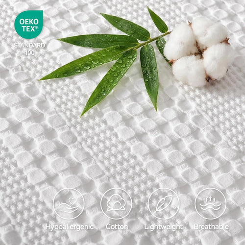 a moment 2 Pack Bamboo Fiber Pillow Covers - Waffle Weave, Ultra Soft & Breathable, Euro Shams Cotton Throw Pillow for Couch, Sofa, Bedroom Living Room 24x24 Inch White