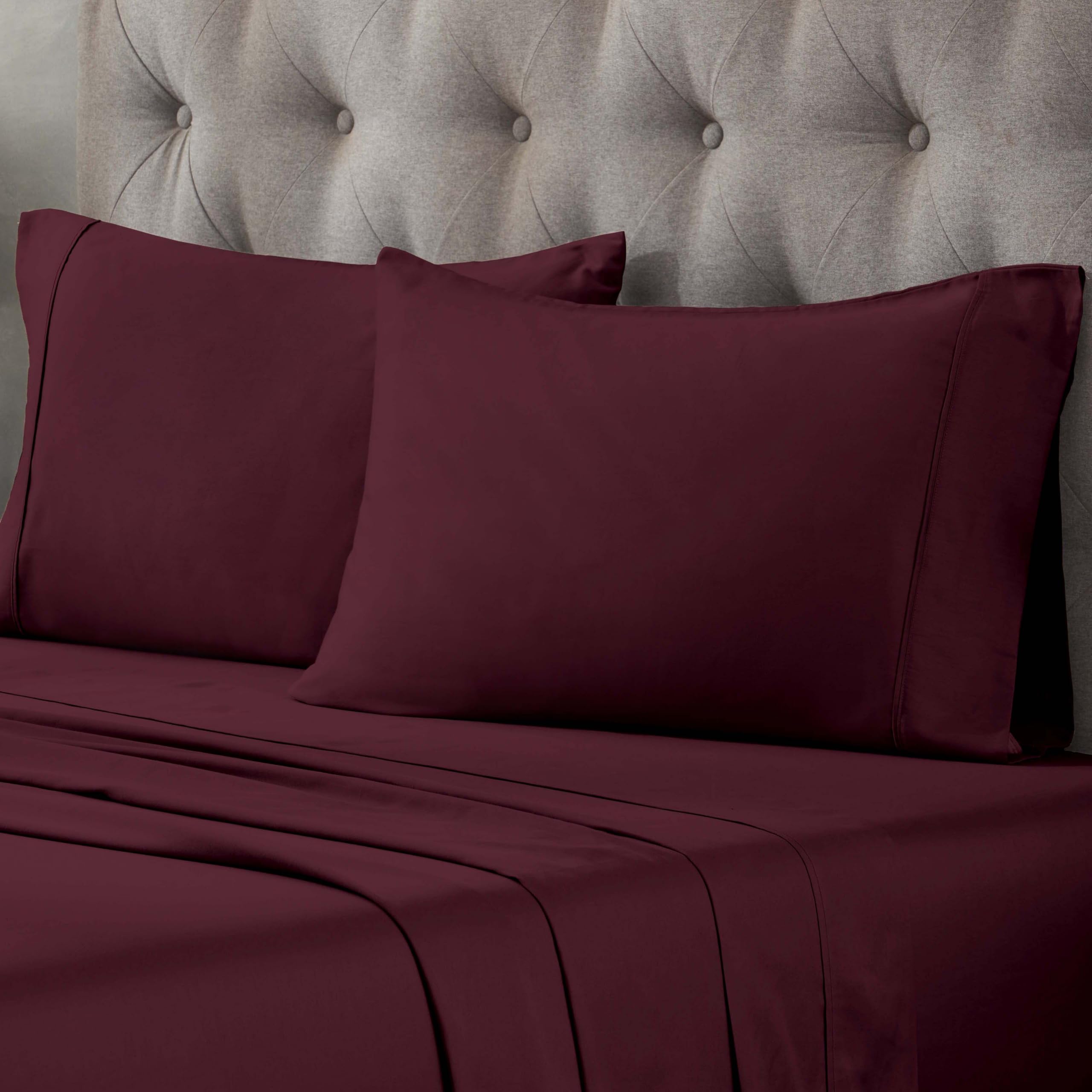 Superior Egyptian Cotton 300 Thread Count Pillowcases, Pillow Cases, Modern, Solid Classic Pillow Case Cover, Ultra-Soft Comfort Basics, Bedding Essentials, Bed Accents, Set of 2, Standard, Coral