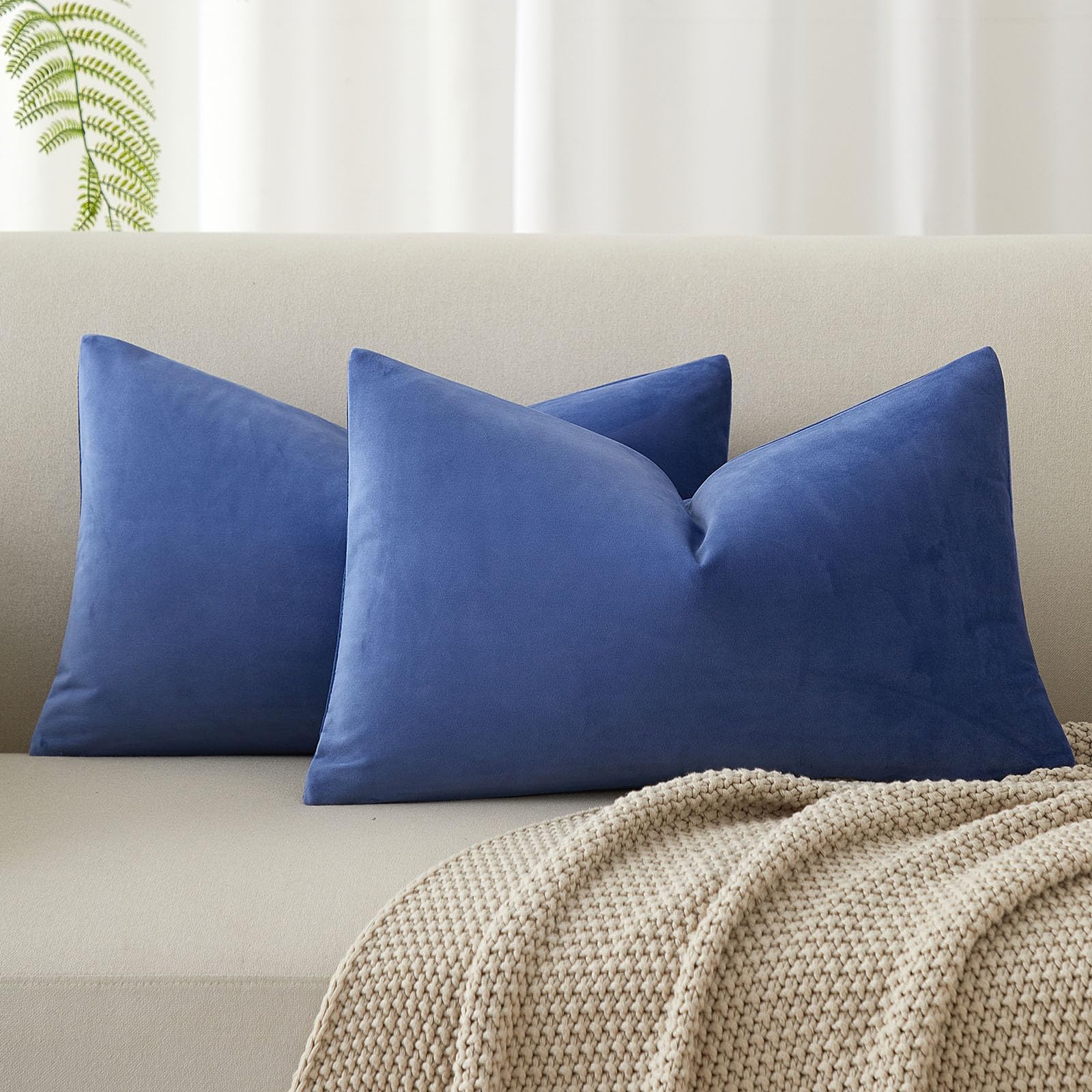JUSPURBET Decorative Pillow Covers Set of 2 Velvet Throw Pillow Covers for Couch Sofa Bed Soft Cushion Covers Cases with Hidden Zipper for Living Room Home Decor 24x24 inch,Coral