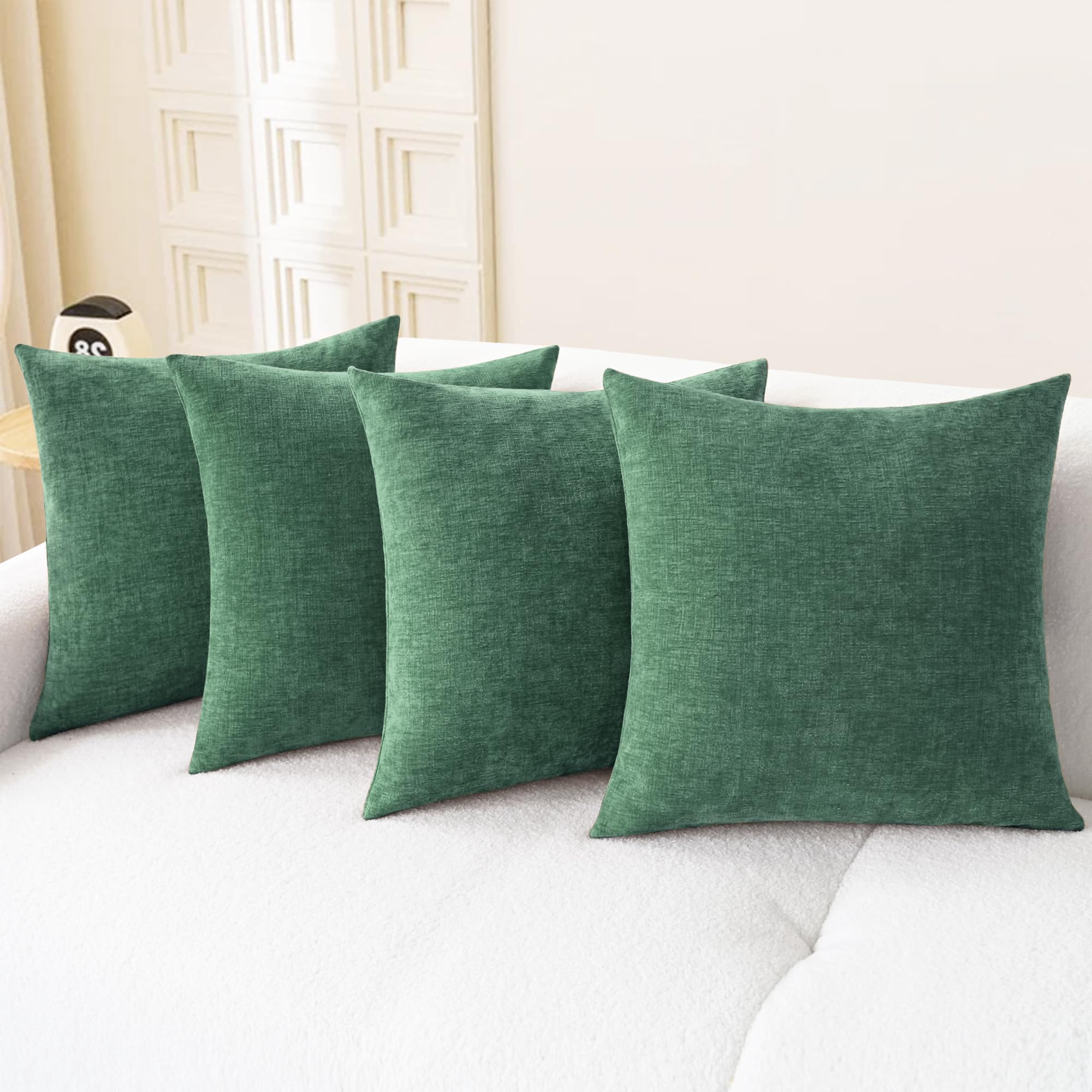 CaliTime Throw Pillow Covers Decorative 20 X 26 Inches Pack of 2 Cozy Chenille Standard Pillow Shams Cases for Couch Sofa Bed Living Room Home Living Coral
