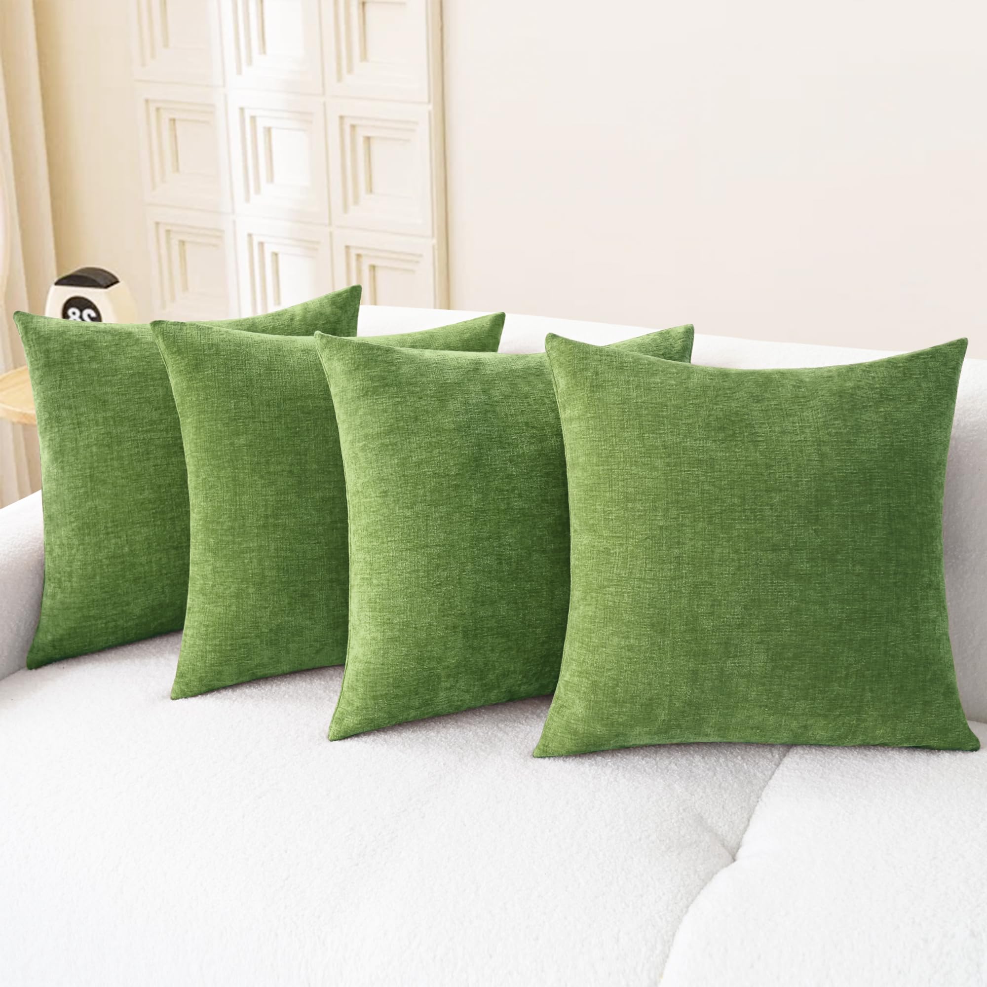CaliTime Throw Pillow Covers Decorative 20 X 26 Inches Pack of 2 Cozy Chenille Standard Pillow Shams Cases for Couch Sofa Bed Living Room Home Living Coral