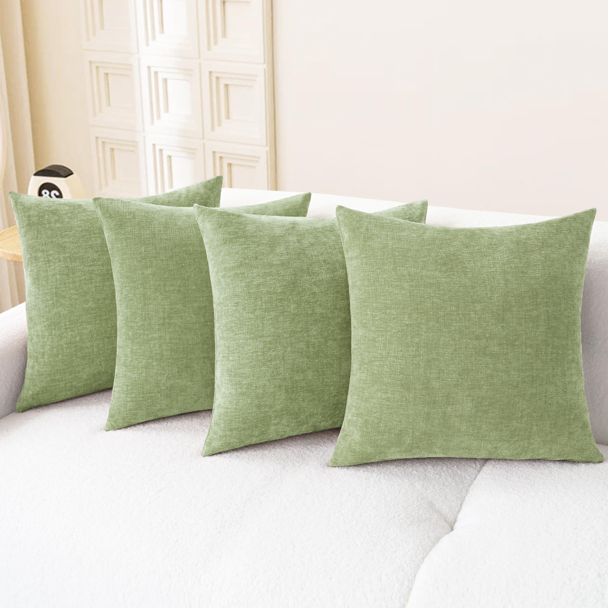 CaliTime Throw Pillow Covers Decorative 20 X 26 Inches Pack of 2 Cozy Chenille Standard Pillow Shams Cases for Couch Sofa Bed Living Room Home Living Coral