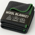Wool Camping Blanket - 70% Wool Heavy-Duty Military Style Throw, Warm & Washable, Fire Retardant Cover for Emergency, Survival & Outdoor Use - Perfect for Camping, Car, Home & Hiking, Grey 66x90