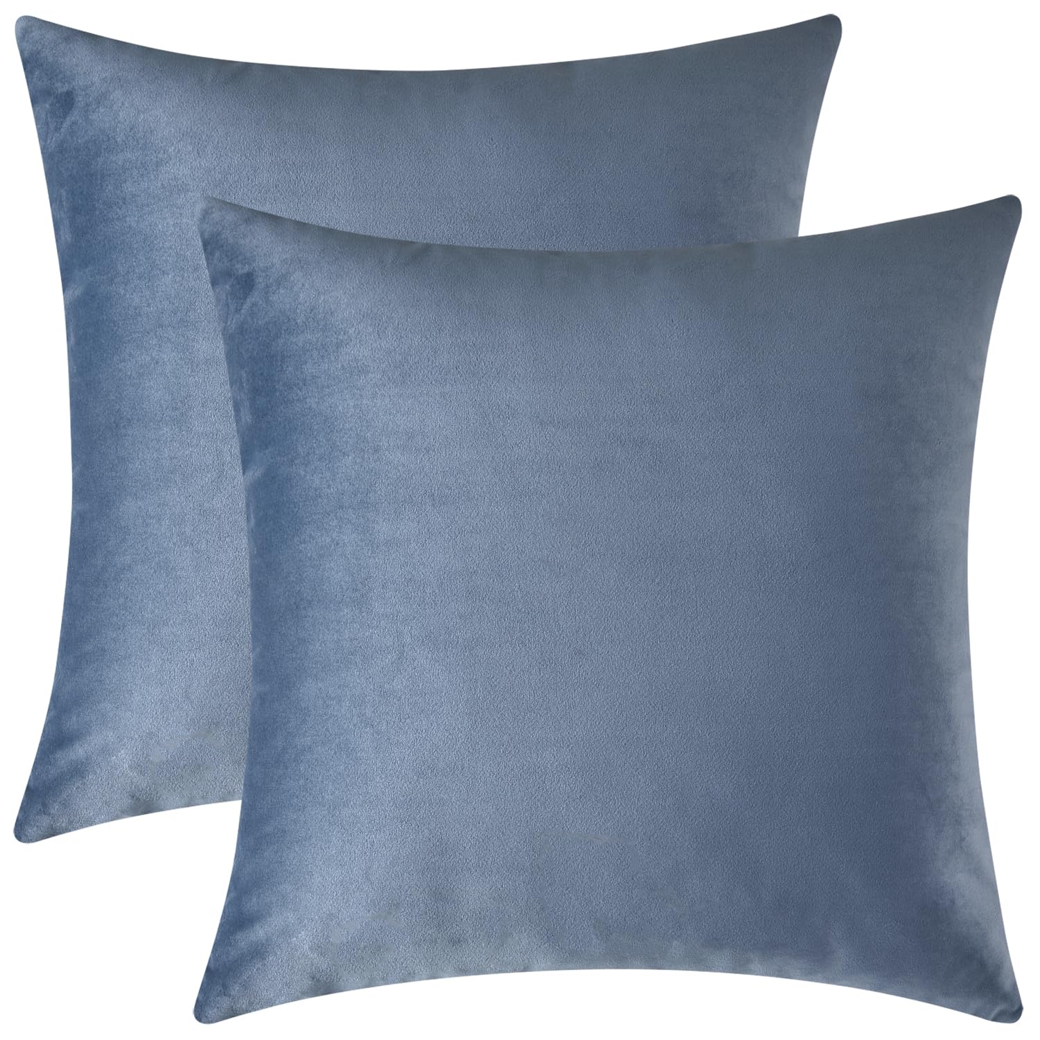 Mixhug Decorative Throw Pillow Covers, Velvet Cushion Covers, Solid Throw Pillow Cases for Couch and Bed, Pale Coral, 26 x 26 Inches, Set of 2
