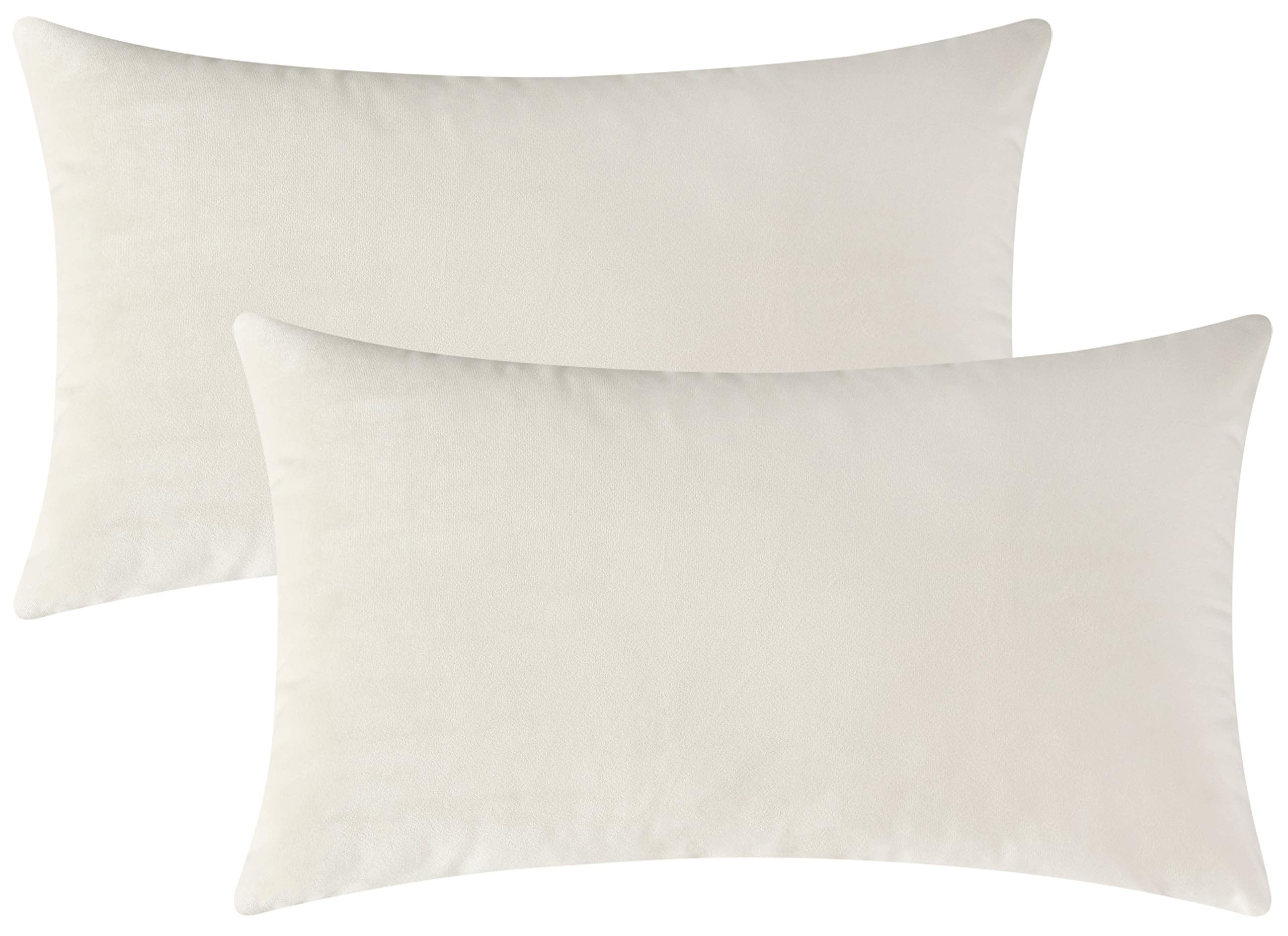 Mixhug Decorative Throw Pillow Covers, Velvet Cushion Covers, Solid Throw Pillow Cases for Couch and Bed, Pale Coral, 26 x 26 Inches, Set of 2