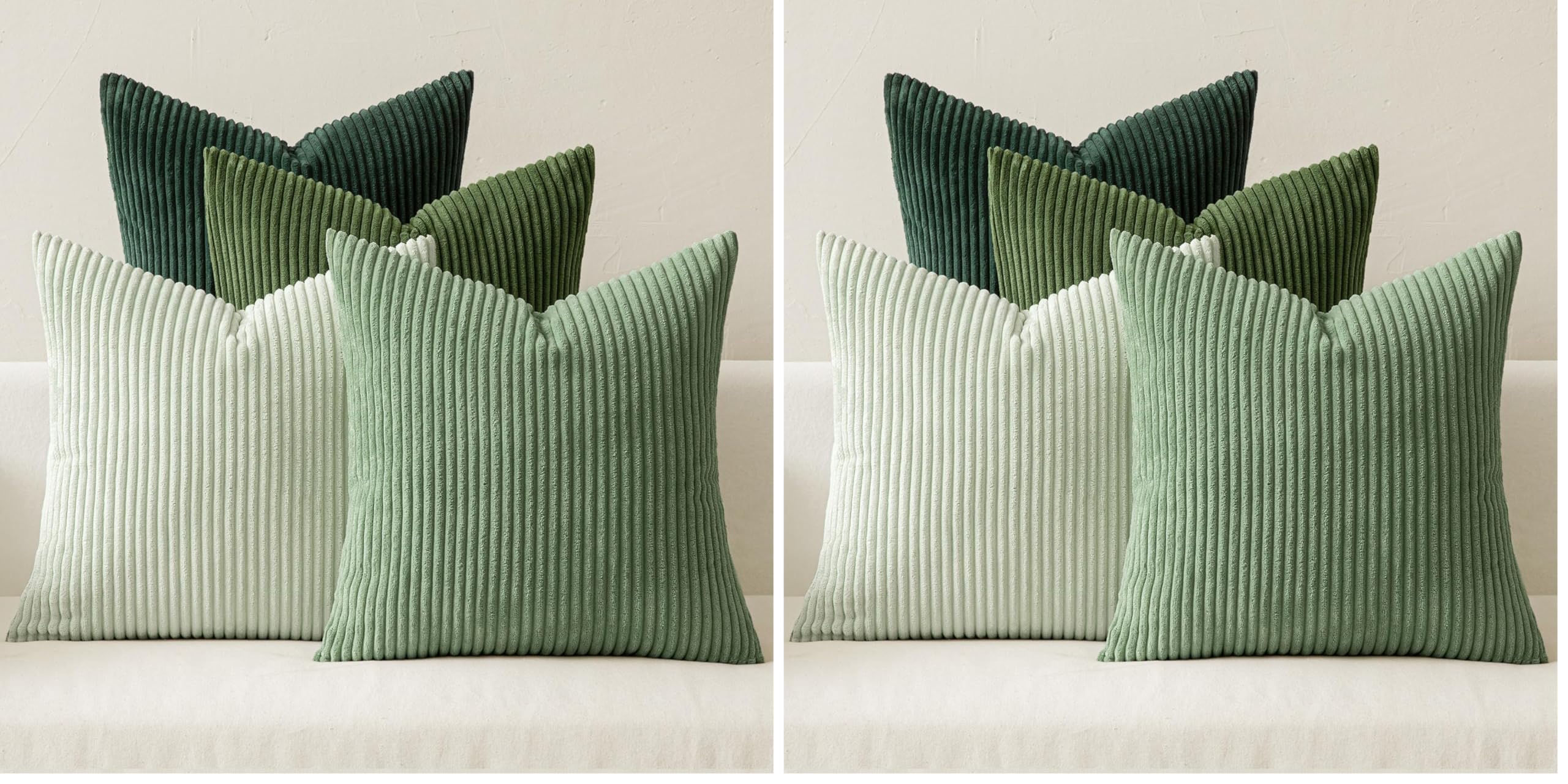 MIULEE Boho Farmhouse Neutral Cream Throw Pillow Covers 18x18 Inch Set of 4 Mordern Nordic Cushion Covers Soft Corduroy Spring Home Decor for Couch Bed Sofa Living Room
