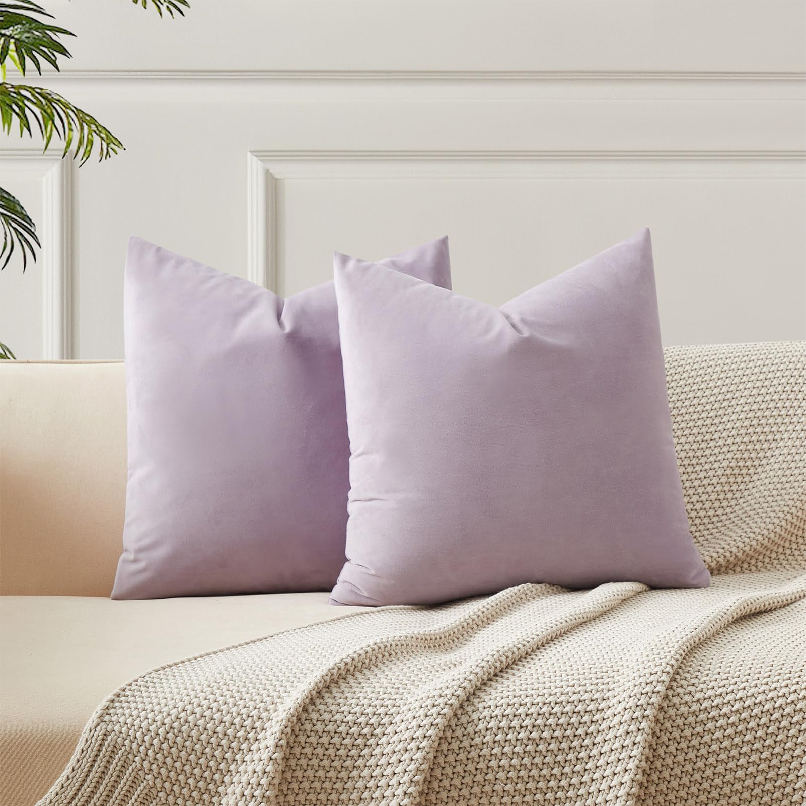JUSPURBET Decorative Pillow Covers Set of 2 Velvet Throw Pillow Covers for Couch Sofa Bed Soft Cushion Covers Cases with Hidden Zipper for Living Room Home Decor 24x24 inch,Coral