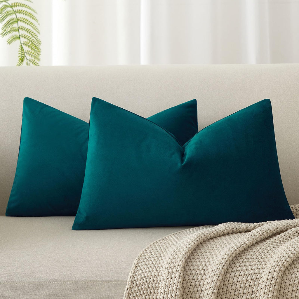 JUSPURBET Decorative Pillow Covers Set of 2 Velvet Throw Pillow Covers for Couch Sofa Bed Soft Cushion Covers Cases with Hidden Zipper for Living Room Home Decor 24x24 inch,Coral