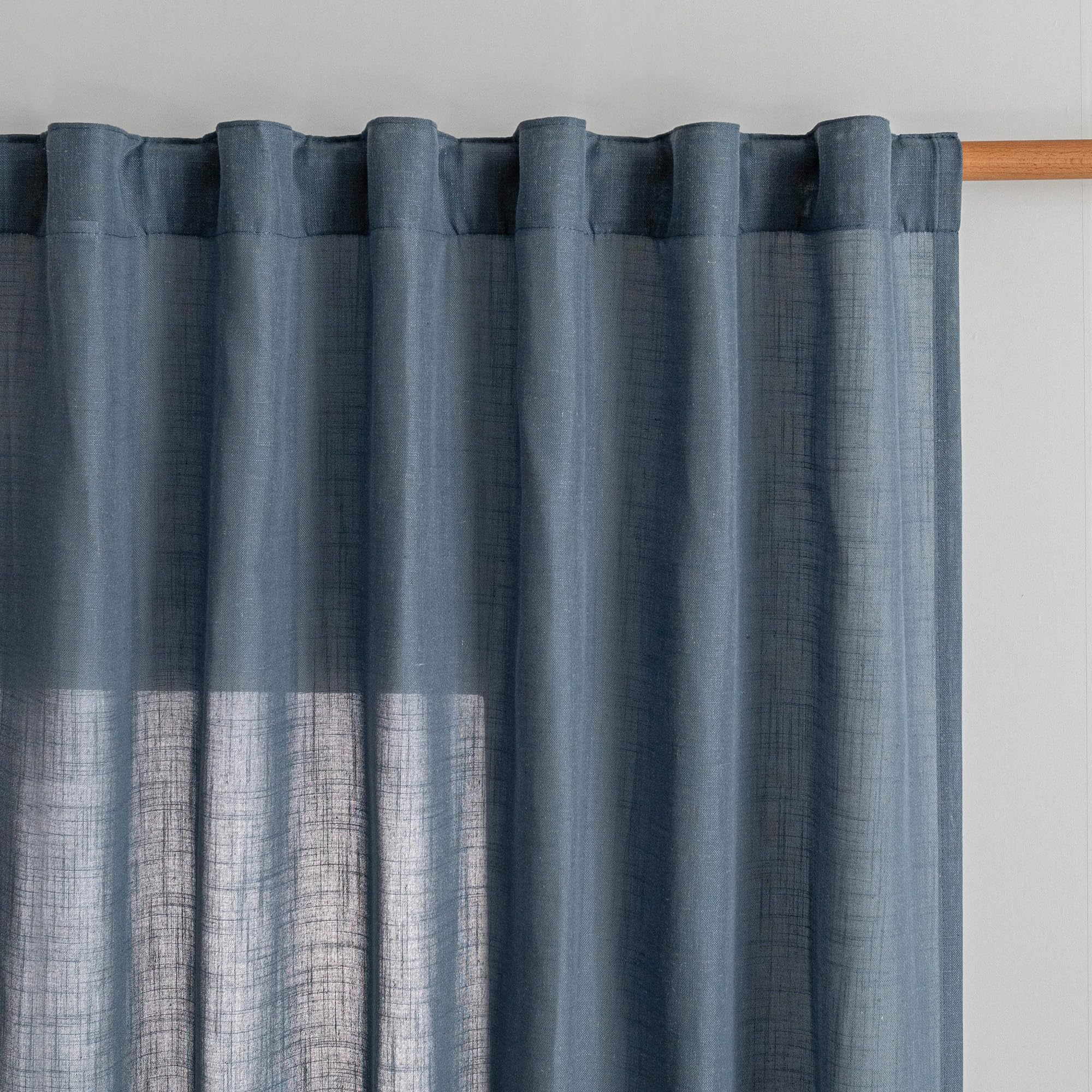 MYSKY HOME Cotton Curtains for Living Room Farmhouse Semi Sheer Light Filtering for Windows, Linen Look Texture Soft Modern Decor Country Style, 50" x 84", Light Oatmeal, 2 Panels