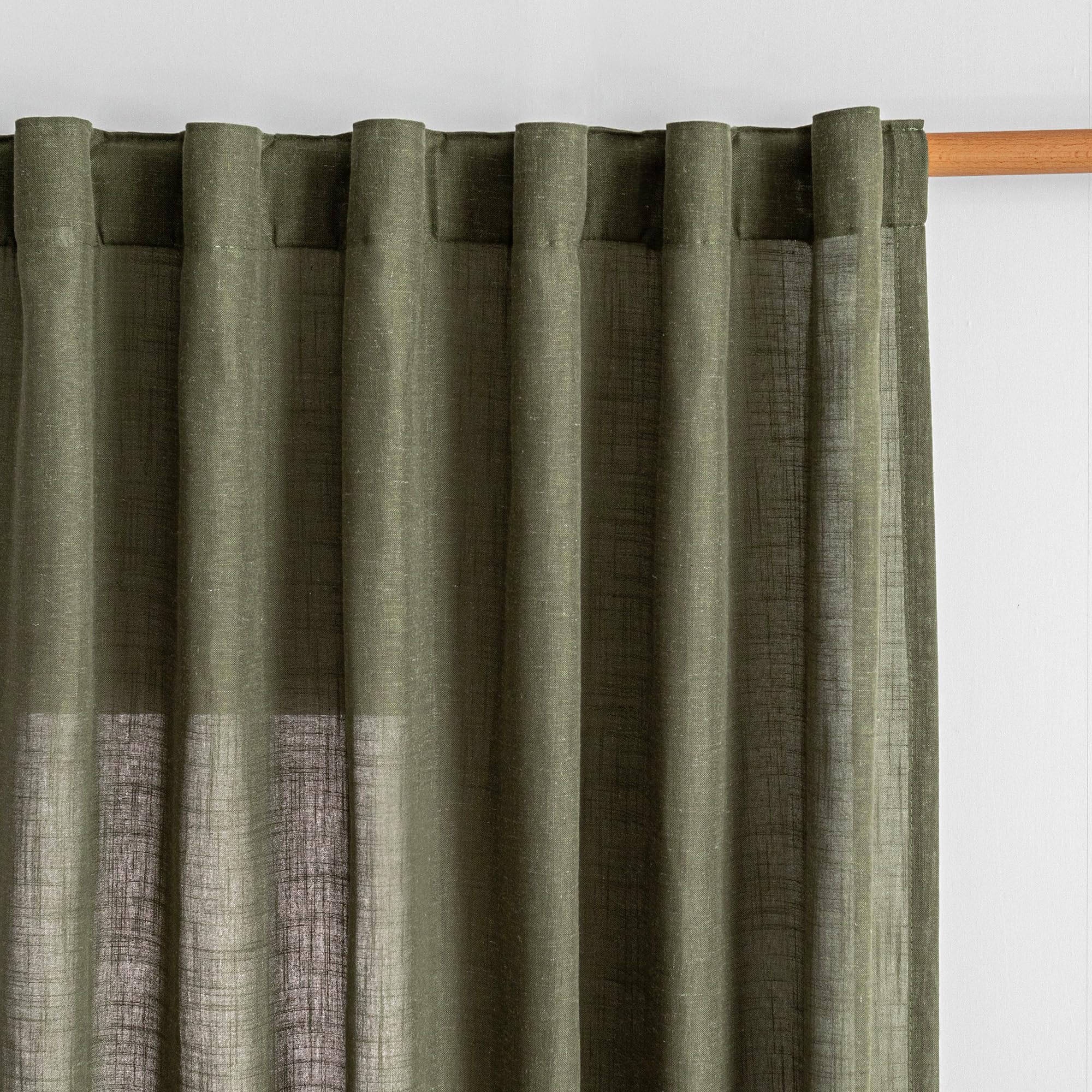 MYSKY HOME Cotton Curtains for Living Room Farmhouse Semi Sheer Light Filtering for Windows, Linen Look Texture Soft Modern Decor Country Style, 50" x 84", Light Oatmeal, 2 Panels