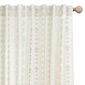 Neutral Farmhouse Curtains for Living Room 84 Inches Long,Taupe Cream Boho Light Filtering Sheer Patterned Modern Beautiful Linen Curtains with Floral Pattern Design Dining Room 84 Length 2 Panels Set