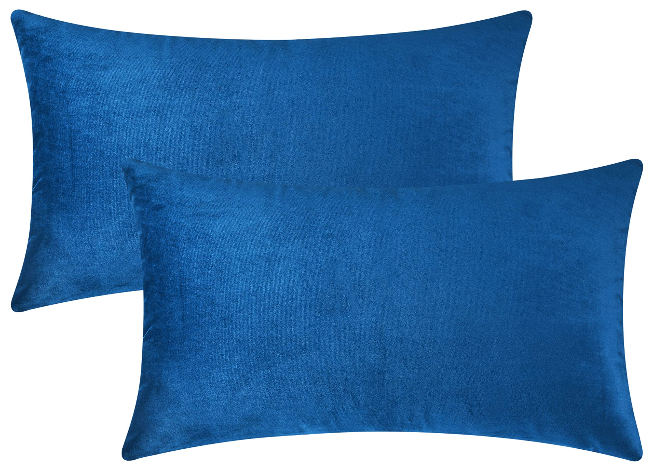 Mixhug Decorative Throw Pillow Covers, Velvet Cushion Covers, Solid Throw Pillow Cases for Couch and Bed, Pale Coral, 26 x 26 Inches, Set of 2