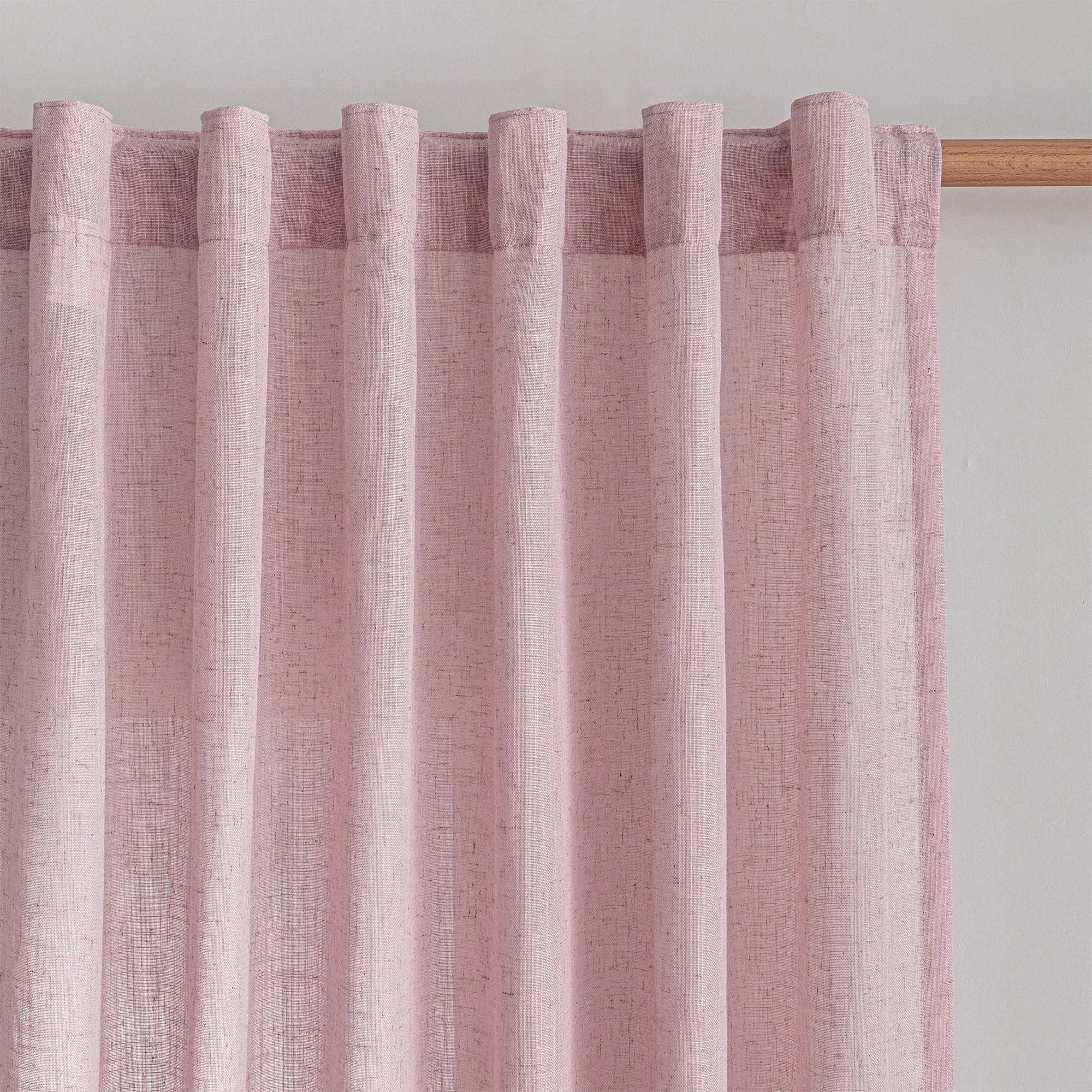 MYSKY HOME Cotton Curtains for Living Room Farmhouse Semi Sheer Light Filtering for Windows, Linen Look Texture Soft Modern Decor Country Style, 50" x 84", Light Oatmeal, 2 Panels