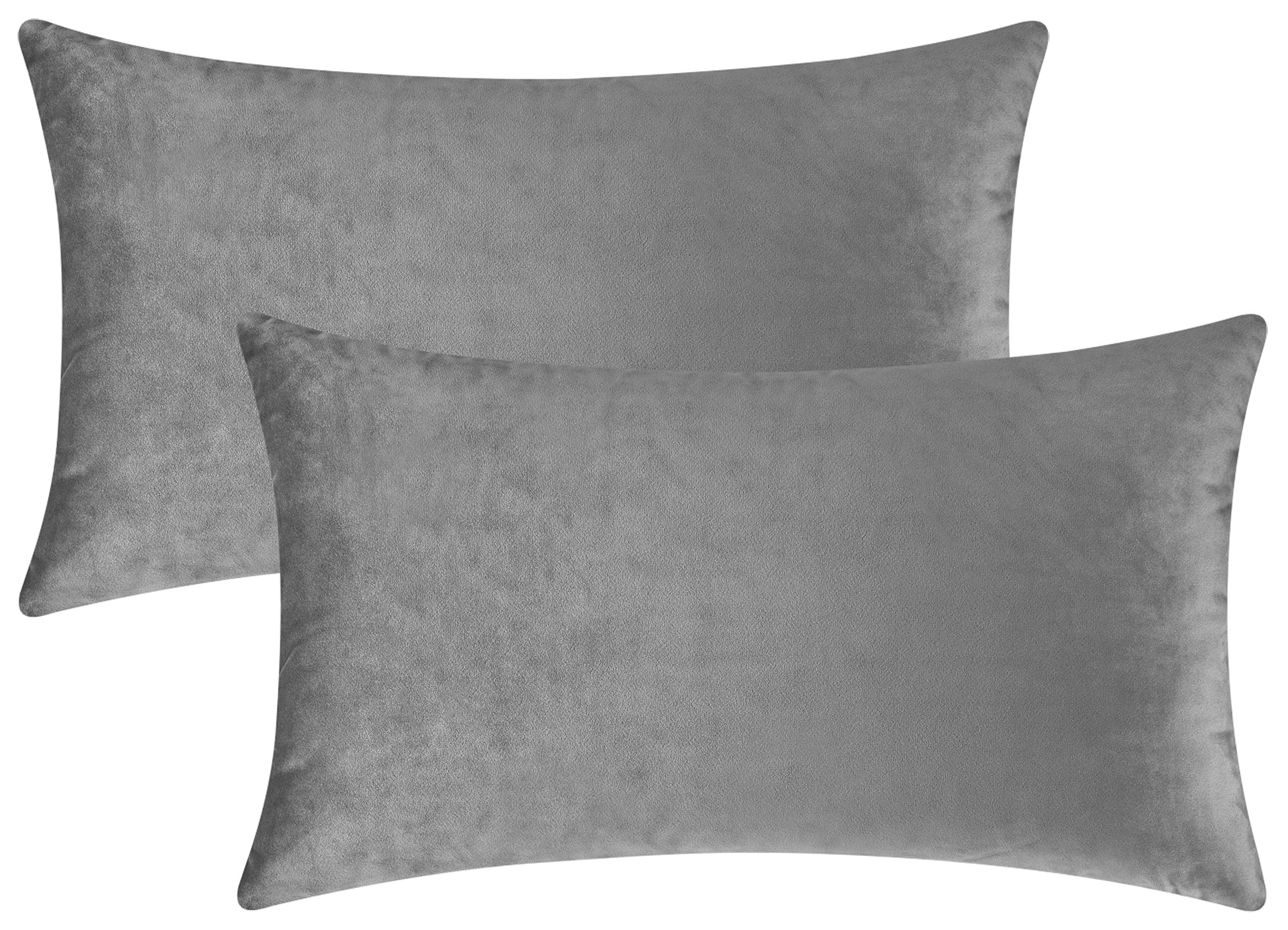Mixhug Decorative Throw Pillow Covers, Velvet Cushion Covers, Solid Throw Pillow Cases for Couch and Bed, Pale Coral, 26 x 26 Inches, Set of 2